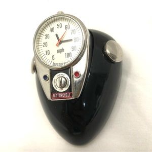 Motorcycle Gas Tank Speedometer Clock Paperweight Black